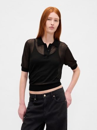 Pulover Polo Sheer Crop