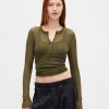 Pulover Sheer Rib Henley Pulover Sheer Rib Henley