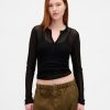 Pulover Sheer Rib Henley Pulover Sheer Rib Henley