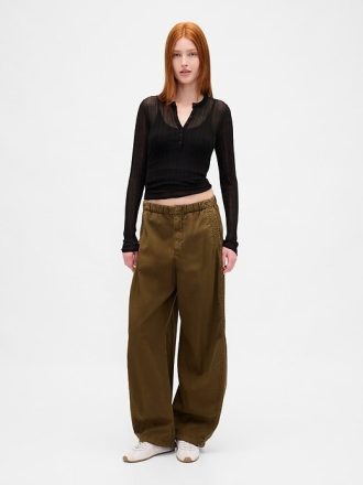 Pulover Sheer Rib Henley