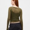 Pulover Sheer Rib Henley Pulover Sheer Rib Henley