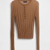 Pulover Sheer Rib Henley Pulover Sheer Rib Henley