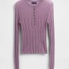 Pulover Sheer Rib Henley Pulover Sheer Rib Henley