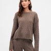 Pulover supradimensionat din tricot cu cablu CashSoft Pulover supradimensionat din tricot cu cablu CashSoft
