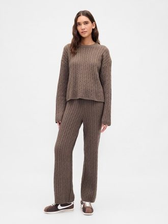Pulover supradimensionat din tricot cu cablu CashSoft