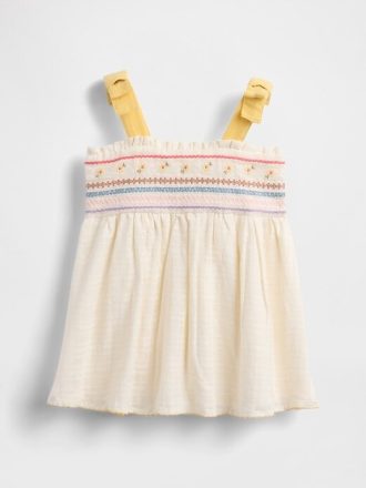 Rochie brodata cu cravata pe umeri