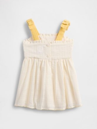 Rochie brodata cu cravata pe umeri