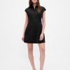 Rochie cămașă cu cusături din poplin Rochie cămașă cu cusături din poplin