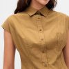 Rochie cămașă cu cusături din poplin Rochie cămașă cu cusături din poplin