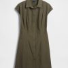 Rochie cămașă cu cusături din poplin Rochie cămașă cu cusături din poplin