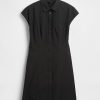 Rochie cămașă cu cusături din poplin Rochie cămașă cu cusături din poplin