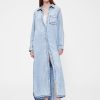 Rochie cămașă din denim drapată GapStudio