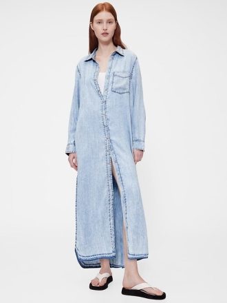 Rochie cămașă din denim drapată GapStudio