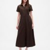 Rochie cămașă midi din amestec de in Rochie cămașă midi din amestec de in