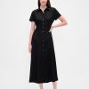 Rochie cămașă midi din amestec de in Rochie cămașă midi din amestec de in