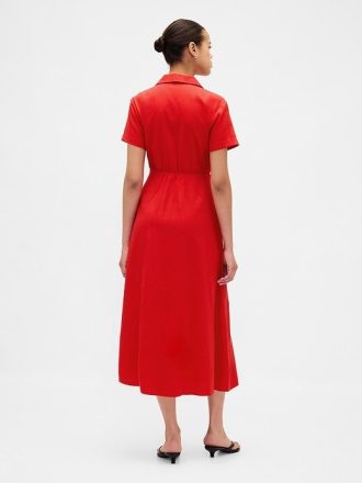 Rochie cămașă midi din amestec de in
