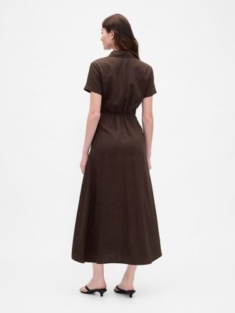 Rochie cămașă midi din amestec de in