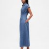 Rochie cămașă midi din denim