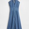 Rochie cămașă midi din denim