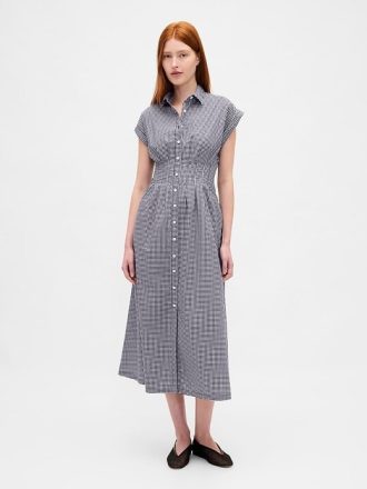Rochie cămașă midi din poplin