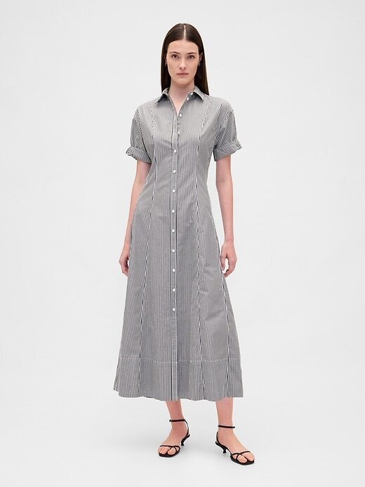 Rochie cămașă midi din poplin Rochie cămașă midi din poplin