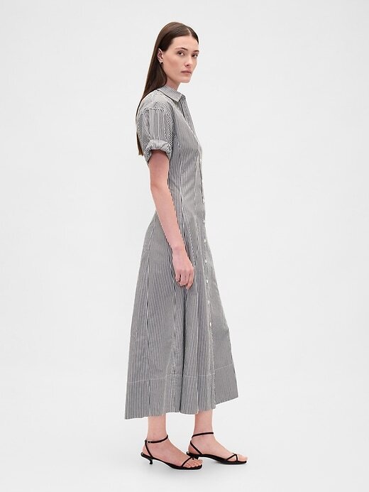 Rochie cămașă midi din poplin Rochie cămașă midi din poplin