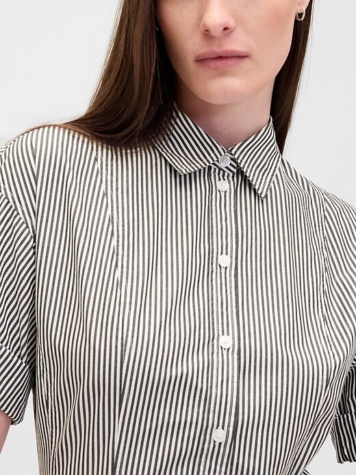 Rochie cămașă midi din poplin Rochie cămașă midi din poplin