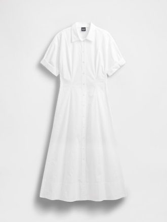 Rochie cămașă midi din poplin Rochie cămașă midi din poplin