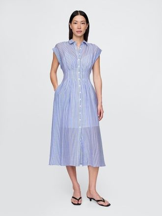 Rochie cămașă midi transparentă