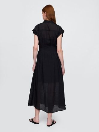 Rochie cămașă midi transparentă