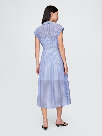 Rochie cămașă midi transparentă