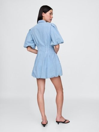 Rochie cămașă mini denim Bubble