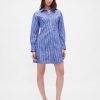 Rochie cămașă mini din popelin din bumbac organic