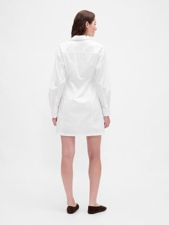 Rochie cămașă mini din popelin din bumbac organic