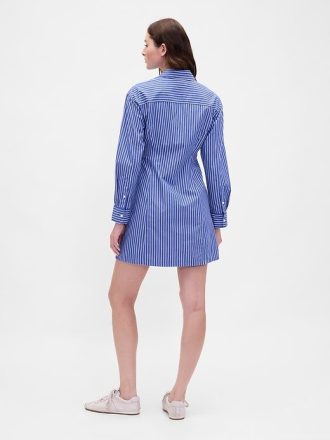Rochie cămașă mini din popelin din bumbac organic