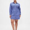 Rochie cămașă mini din popelin din bumbac organic
