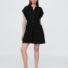 Rochie cămașă mini din tifon de bumbac Rochie cămașă mini din tifon de bumbac