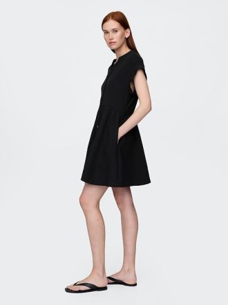 Rochie cămașă mini din tifon de bumbac