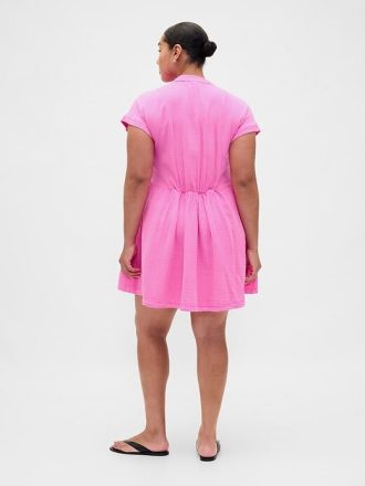 Rochie cămașă mini din tifon de bumbac