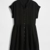 Rochie cămașă mini din tifon de bumbac Rochie cămașă mini din tifon de bumbac