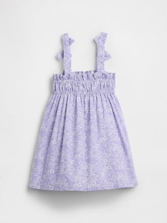 Rochie cu bretele cu fundă fumet pentru bebeluși și copii mici