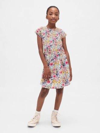 Rochie cu smock floral pentru copii