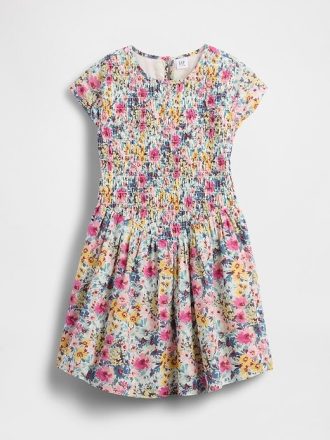 Rochie cu smock floral pentru copii