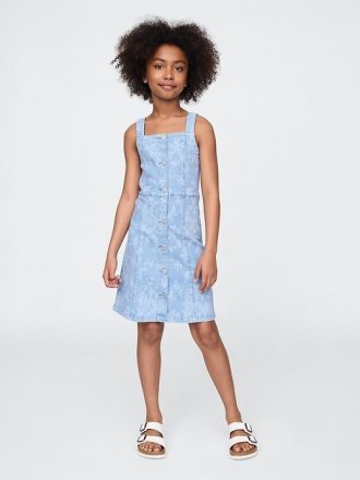 Rochie de blugi cu flori pentru copii