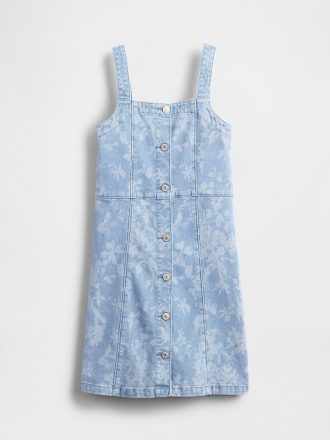 Rochie de blugi cu flori pentru copii