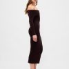 Rochie de pulover midi CashSoft stretch cu umăr liber Rochie de pulover midi CashSoft stretch cu umăr liber