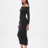 Rochie de pulover midi CashSoft stretch cu umăr liber
