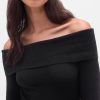 Rochie de pulover midi CashSoft stretch cu umăr liber
