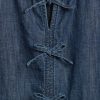 Rochie denim cu mâneci bufante pentru copii