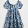 Rochie florală din denim pentru copii